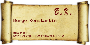 Benyo Konstantin névjegykártya